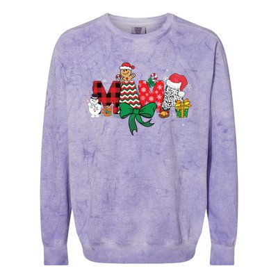 Mama Christmas Holiday Matching Family Season Xmas Colorblast Crewneck Sweatshirt