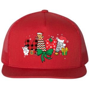 Mama Christmas Holiday Matching Family Season Xmas Flat Bill Trucker Hat