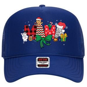 Mama Christmas Holiday Matching Family Season Xmas High Crown Mesh Back Trucker Hat