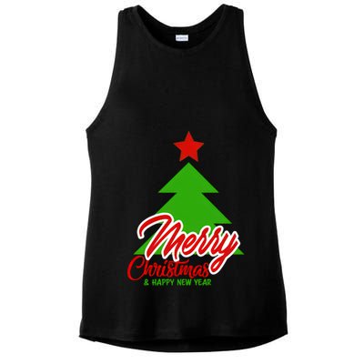 Merry Christmas & Happy New Year X Christmas Tree Ladies PosiCharge Tri-Blend Wicking Tank