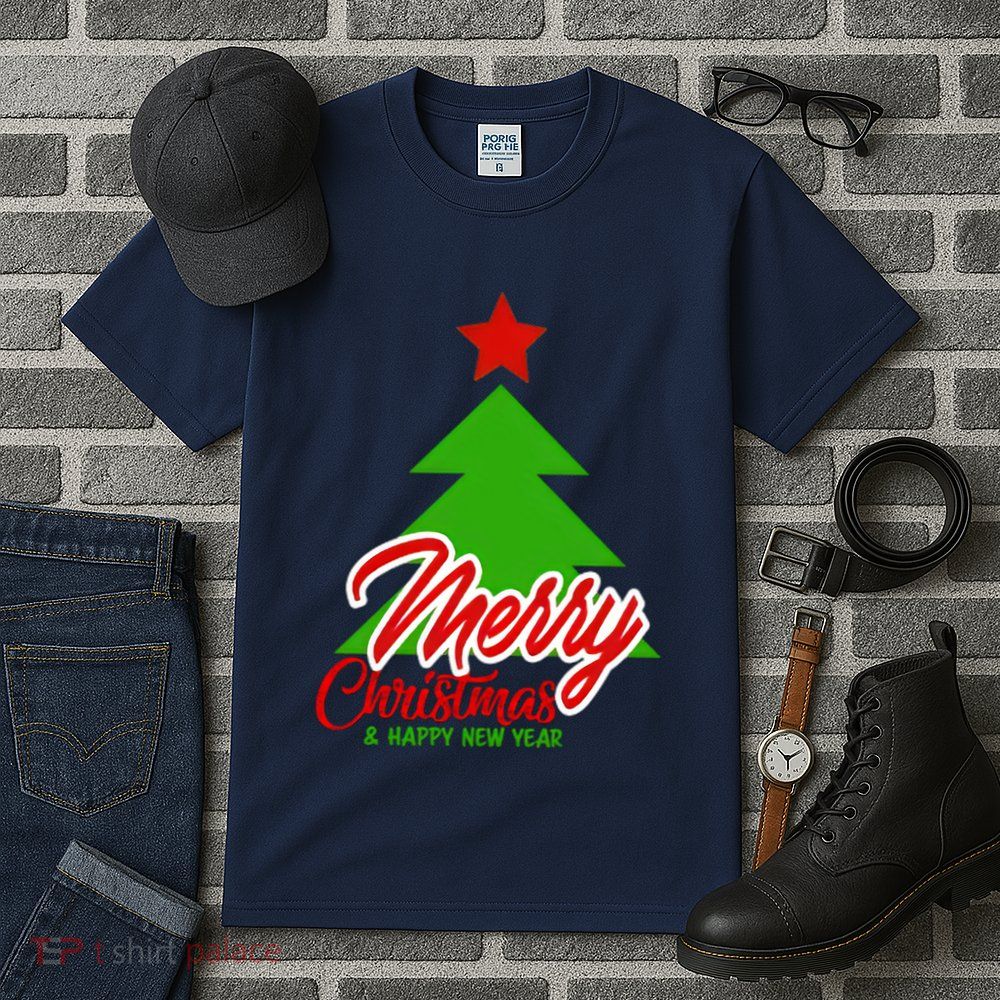 Merry Christmas & Happy New Year X Christmas Tree Tall T-Shirt