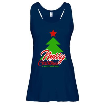 Merry Christmas & Happy New Year X Christmas Tree Ladies Essential Flowy Tank