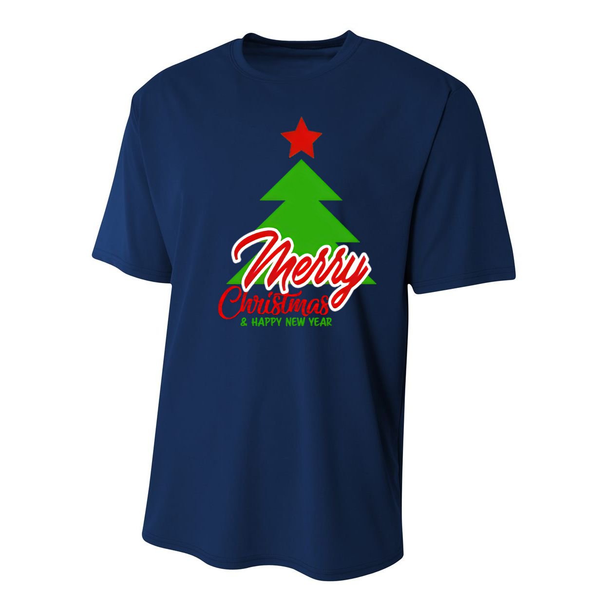 Merry Christmas & Happy New Year X Christmas Tree Youth Performance Sprint T-Shirt