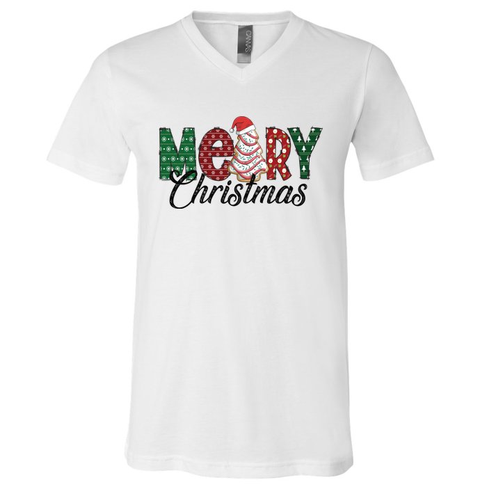 Merry Christmas Holiday Season Matching Family Group V-Neck T-Shirt