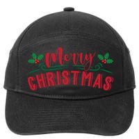 Merry Christmas Holiday Gift 7-Panel Snapback Hat