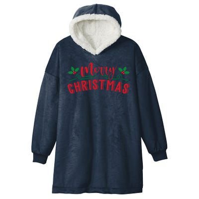 Merry Christmas Holiday Gift Hooded Wearable Blanket