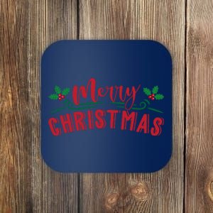 Merry Christmas Holiday Gift Coaster