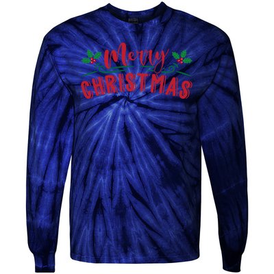 Merry Christmas Holiday Gift Tie-Dye Long Sleeve Shirt