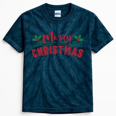 Merry Christmas Holiday Gift Kids Tie-Dye T-Shirt