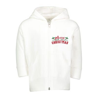 Merry Christmas Holiday Gift Toddler Zip Fleece Hoodie