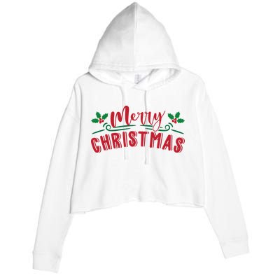 Merry Christmas Holiday Gift Crop Fleece Hoodie