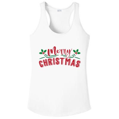 Merry Christmas Holiday Gift Ladies PosiCharge Competitor Racerback Tank