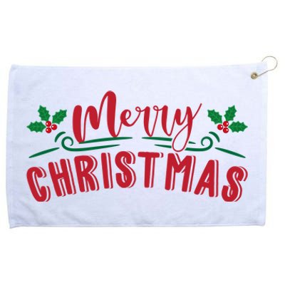 Merry Christmas Holiday Gift Grommeted Golf Towel