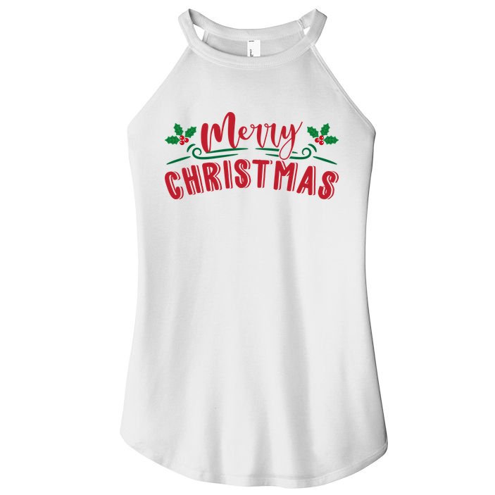 Merry Christmas Holiday Gift Women's Perfect Tri Rocker Tank