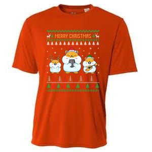 Merry Christmas Hamster Ugly Sweater Cute Hamster Elf Santa Meaningful Gift Cooling Performance Crew T-Shirt