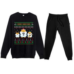 Merry Christmas Hamster Ugly Sweater Cute Hamster Elf Santa Meaningful Gift Premium Crewneck Sweatsuit Set