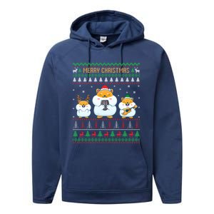 Merry Christmas Hamster Ugly Sweater Cute Hamster Elf Santa Meaningful Gift Performance Fleece Hoodie