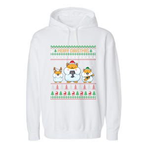 Merry Christmas Hamster Ugly Sweater Cute Hamster Elf Santa Meaningful Gift Garment-Dyed Fleece Hoodie