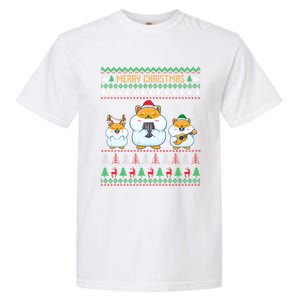 Merry Christmas Hamster Ugly Sweater Cute Hamster Elf Santa Meaningful Gift Garment-Dyed Heavyweight T-Shirt