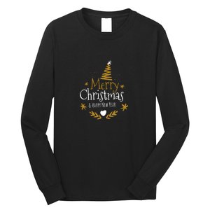 Merry Christmas Happy Holiday Happy New Year Xmas Tree Long Sleeve Shirt