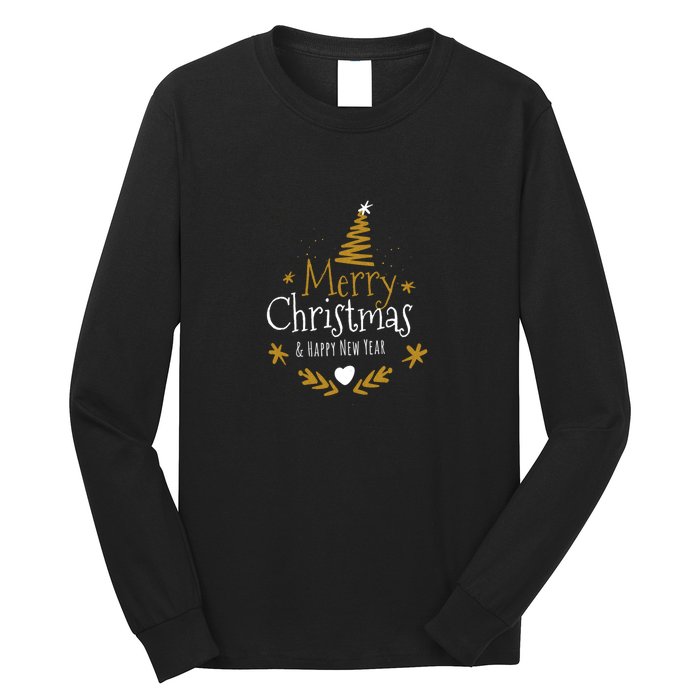 Merry Christmas Happy Holiday Happy New Year Xmas Tree Long Sleeve Shirt