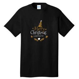 Merry Christmas Happy Holiday Happy New Year Xmas Tree Tall T-Shirt