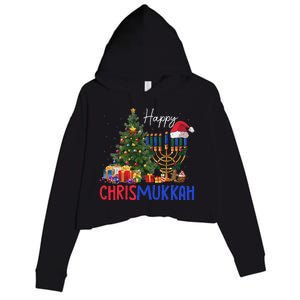 Merry Chrismukkah Happy Christmas Hanukkah Crop Fleece Hoodie