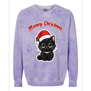 Meowy Christmas Holiday Cat Kitten Kitty Colorblast Crewneck Sweatshirt