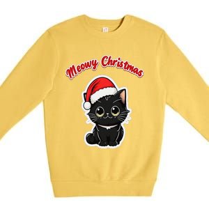 Meowy Christmas Holiday Cat Kitten Kitty Premium Crewneck Sweatshirt