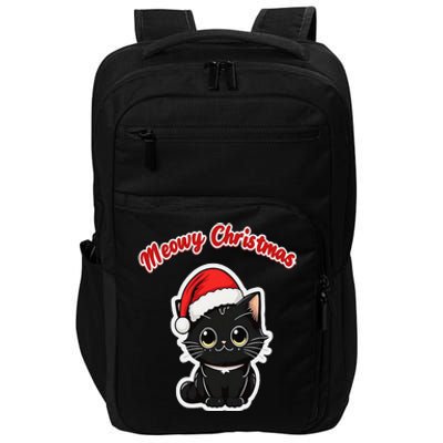 Meowy Christmas Holiday Cat Kitten Kitty Impact Tech Backpack