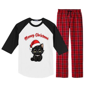 Meowy Christmas Holiday Cat Kitten Kitty Raglan Sleeve Pajama Set