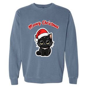 Meowy Christmas Holiday Cat Kitten Kitty Garment-Dyed Sweatshirt