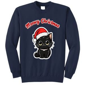 Meowy Christmas Holiday Cat Kitten Kitty Tall Sweatshirt