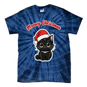 Meowy Christmas Holiday Cat Kitten Kitty Tie-Dye T-Shirt