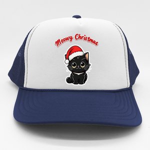 Meowy Christmas Holiday Cat Kitten Kitty Trucker Hat