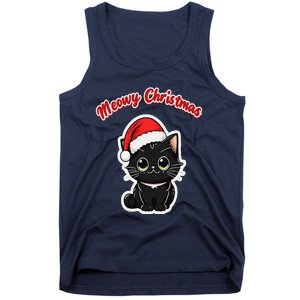 Meowy Christmas Holiday Cat Kitten Kitty Tank Top