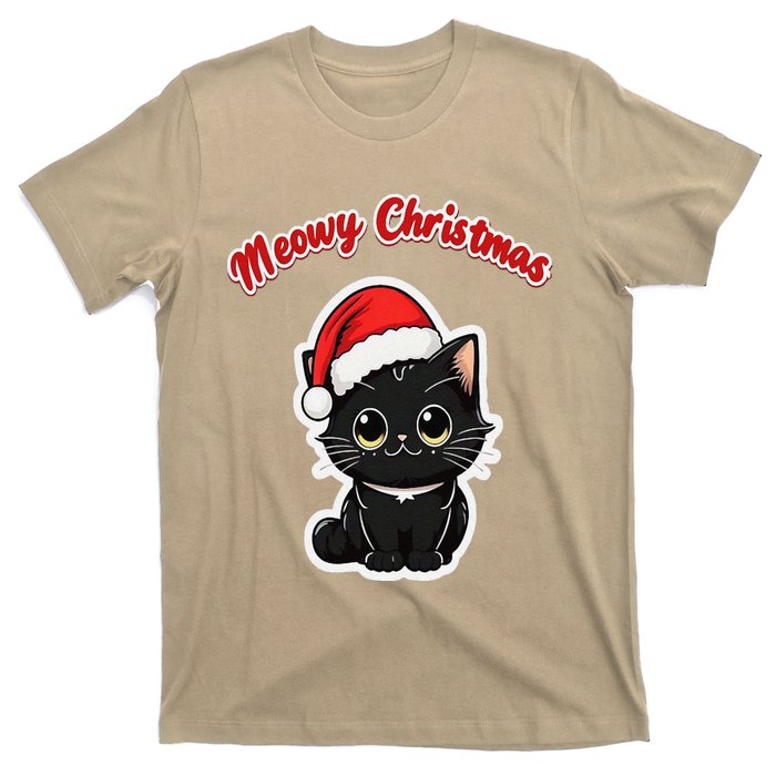 Meowy Christmas Holiday Cat Kitten Kitty T-Shirt