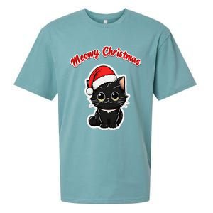 Meowy Christmas Holiday Cat Kitten Kitty Sueded Cloud Jersey T-Shirt