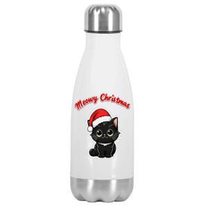 Meowy Christmas Holiday Cat Kitten Kitty Stainless Steel Insulated Water Bottle