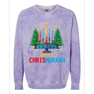 Merry Chrismukkah Happy Christmas Hanukkah Colorblast Crewneck Sweatshirt