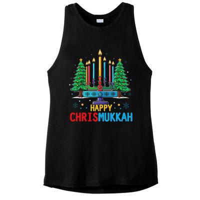 Merry Chrismukkah Happy Christmas Hanukkah Ladies PosiCharge Tri-Blend Wicking Tank