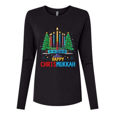 Merry Chrismukkah Happy Christmas Hanukkah Womens Cotton Relaxed Long Sleeve T-Shirt