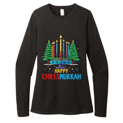 Merry Chrismukkah Happy Christmas Hanukkah Womens CVC Long Sleeve Shirt