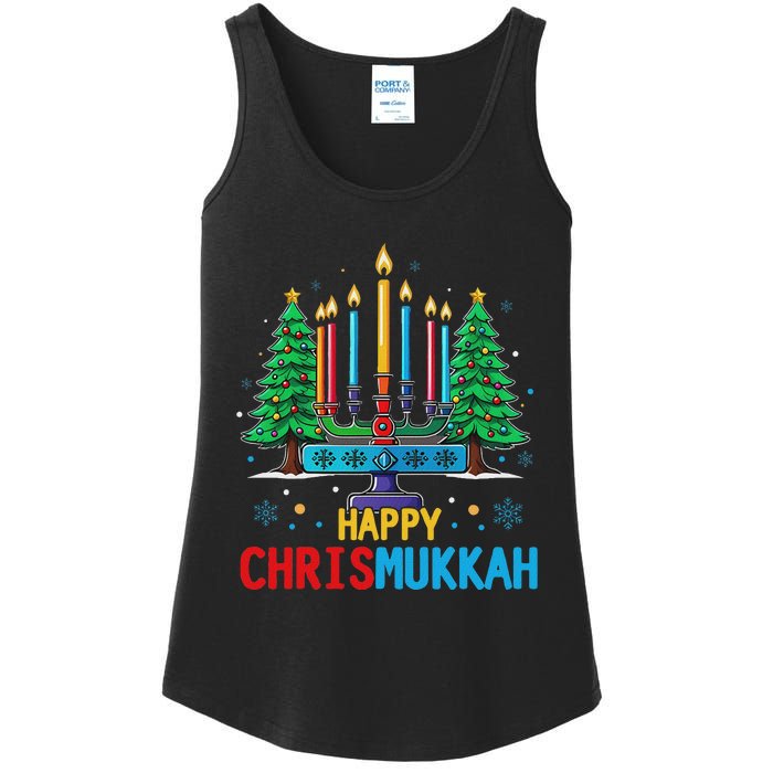 Merry Chrismukkah Happy Christmas Hanukkah Ladies Essential Tank