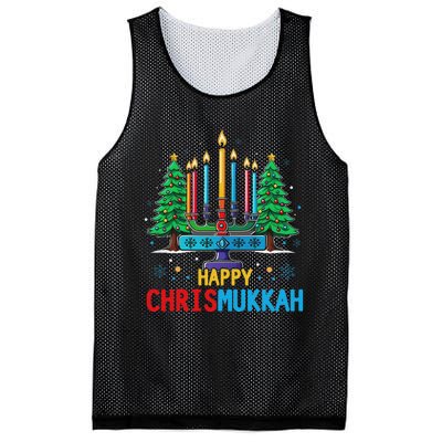 Merry Chrismukkah Happy Christmas Hanukkah Mesh Reversible Basketball Jersey Tank