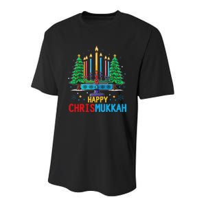 Merry Chrismukkah Happy Christmas Hanukkah Youth Performance Sprint T-Shirt