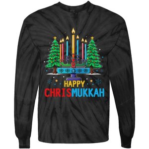 Merry Chrismukkah Happy Christmas Hanukkah Tie-Dye Long Sleeve Shirt