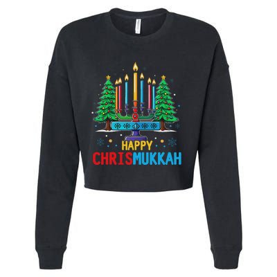 Merry Chrismukkah Happy Christmas Hanukkah Cropped Pullover Crew