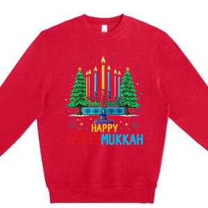 Merry Chrismukkah Happy Christmas Hanukkah Premium Crewneck Sweatshirt