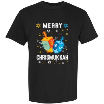 Merry Chrismukkah Hanukkah Chanukah Menorah Jewish Christmas Garment-Dyed Heavyweight T-Shirt